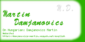 martin damjanovics business card